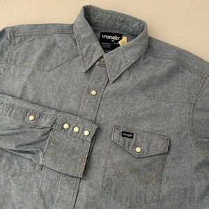 Wrangler Blue Casual Button Down Shirt